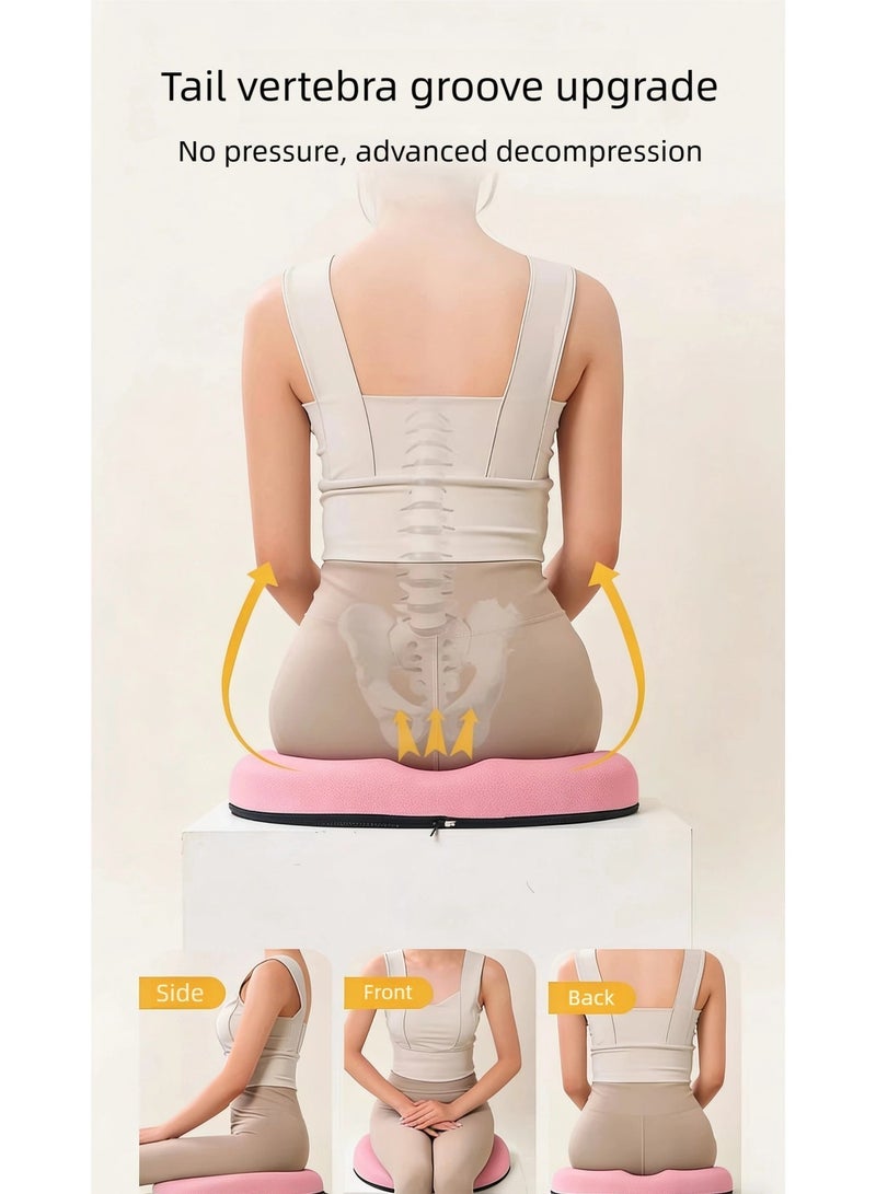 Hemorrhoid & Postpartum Recovery Seat Cushion【Pink】 | 4-Zone Relief, Gender-Specific Hollows, Breathable Memory Foam, Upgrade from Donut Cushion - Image 2